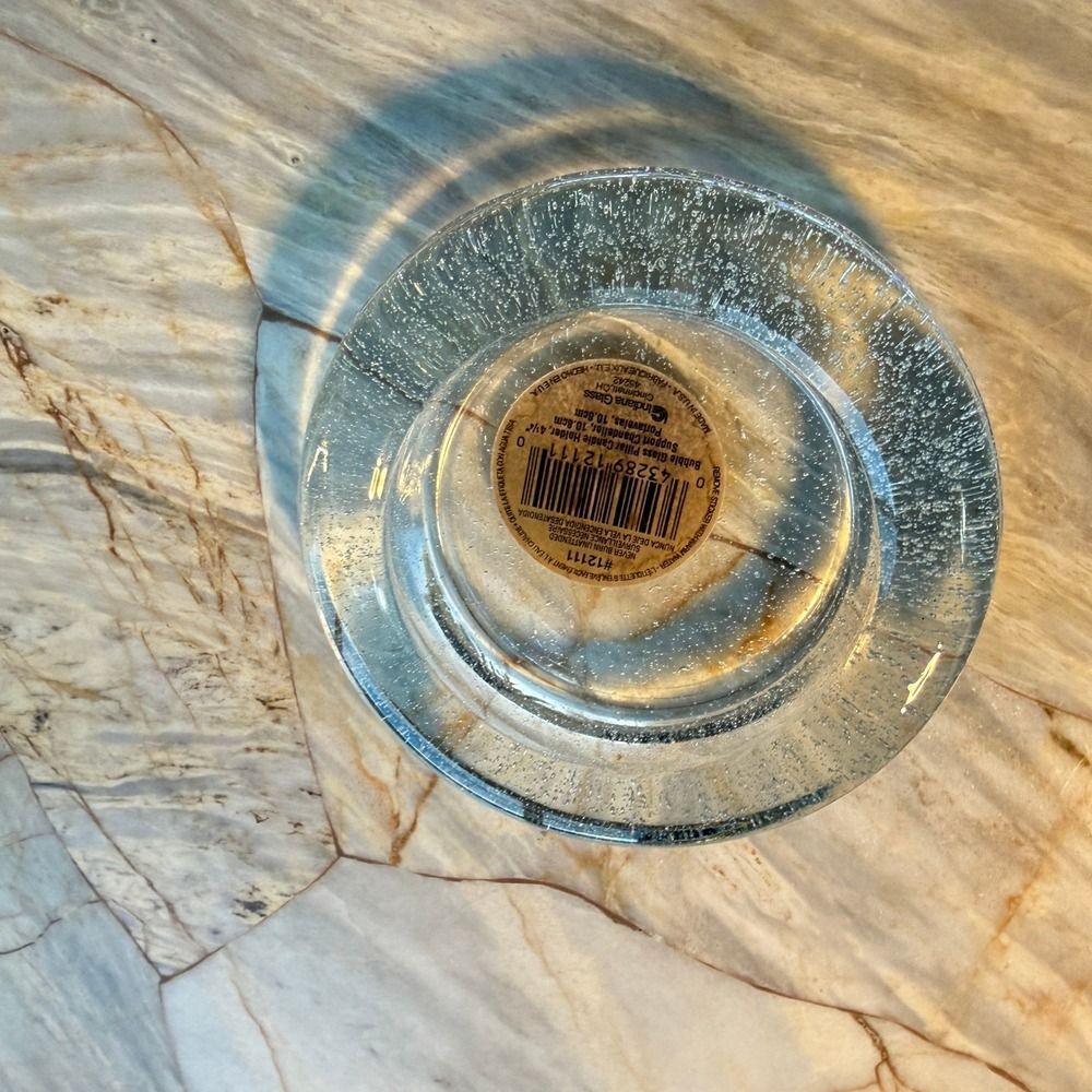 Indiana Glass Bubble‎ Glass Pillar Candle Holder 4 1/4 Inch Diameter #12111
